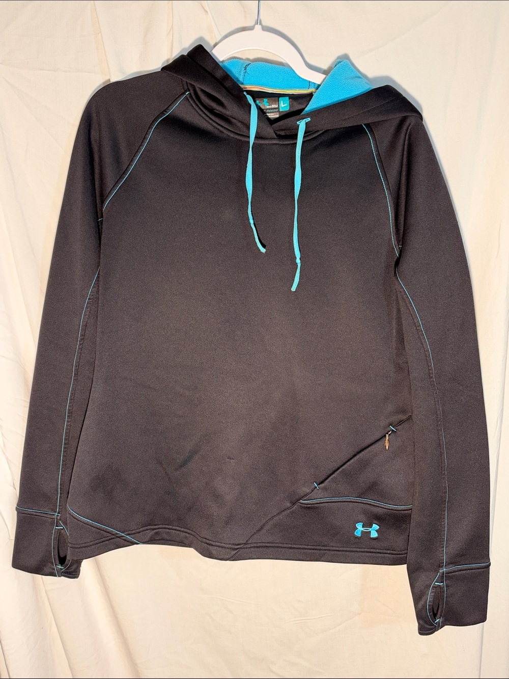 Under Armour Black Hoodie with Teal Accents